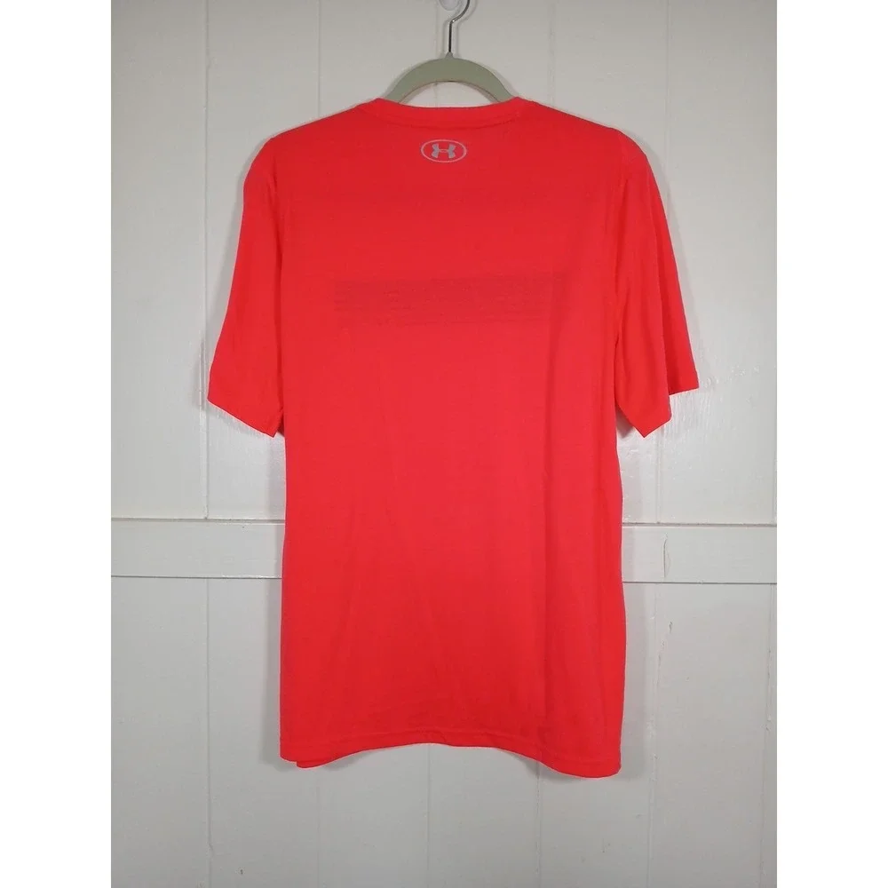 Under Armour UA Run Shirt Threadborne ‎ Men's Medium Neon Pink HeatGear Loose SS